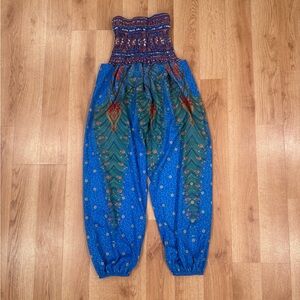 & Other Stories Blue Peacock Patterned Joggers